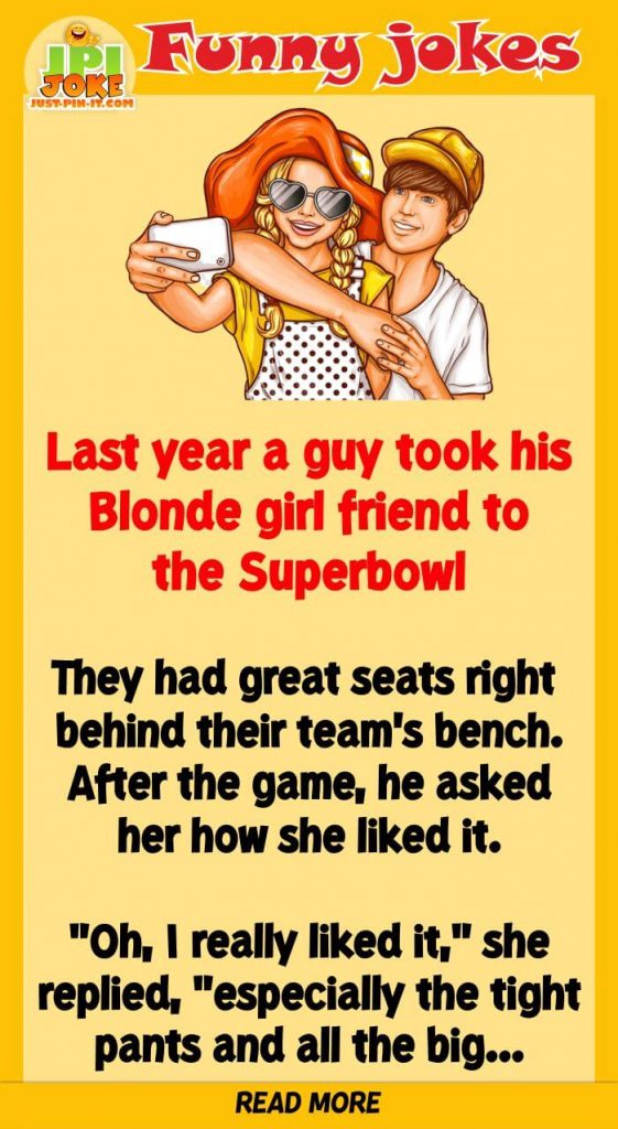 Blonde Girlfriend & Guy go to the Super bowl - Just-Pin-It