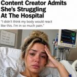 Content creator speaking candidly about health struggles while recovering in a hospital bed after a controversial viral challenge, highlighting the physical and emotional impact of internet fame and extreme social media stunts.
