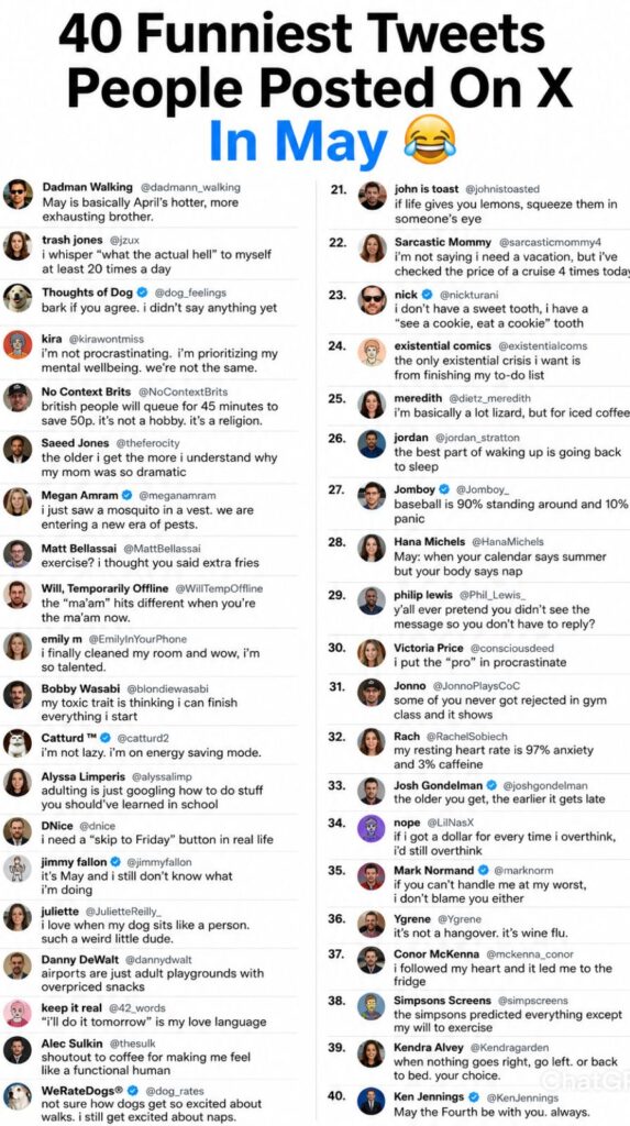 40 Funniest Tweets People Posted On X In May