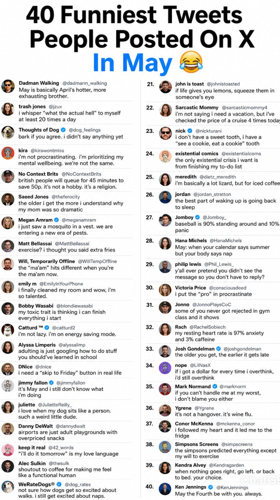 40 Funniest Tweets People Posted On X In May