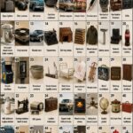 Vintage household appliances and tools still working decades later, highlighting durable products from the past compared to modern disposable items.